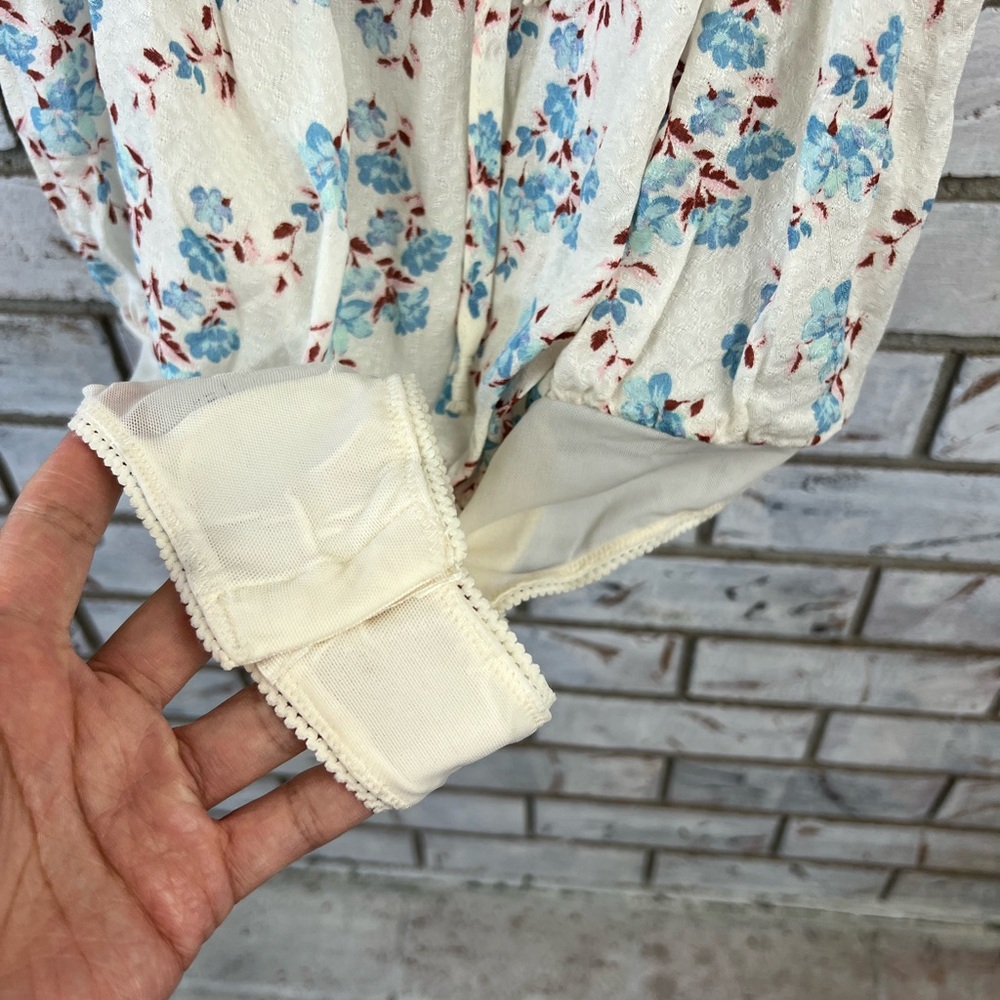 Free People | Boho Coquette Take It Away Lace Floral Bodysuit Top - Picture 5 of 7